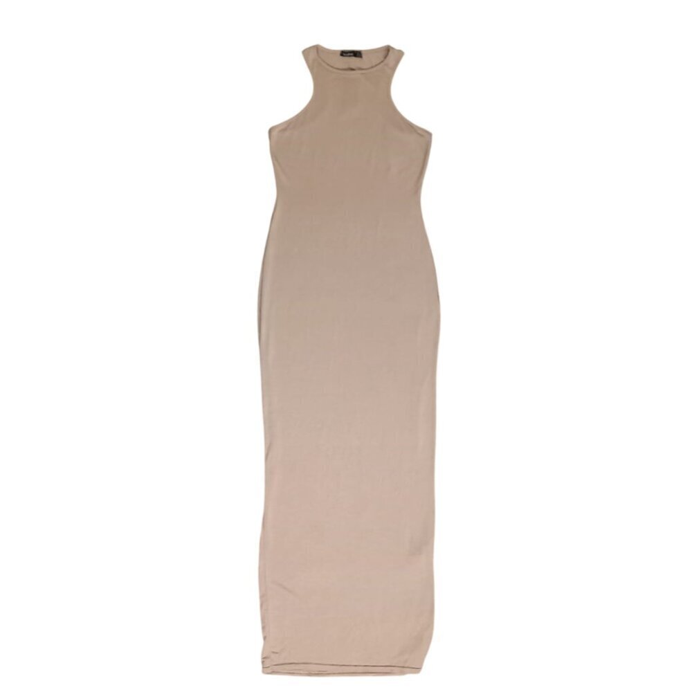 Boohoo Women’s Sleeveless Bodycon Maxi Dress – Beige, Size 6 (US)